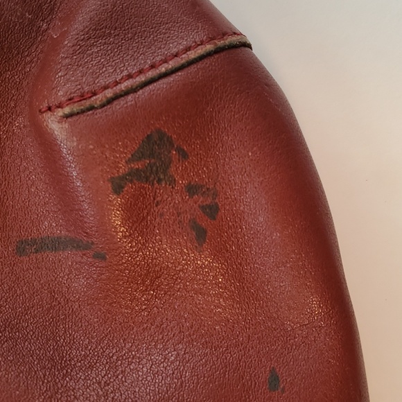 Vintage Red Leather Satchel Handbag - Picture 5 of 7